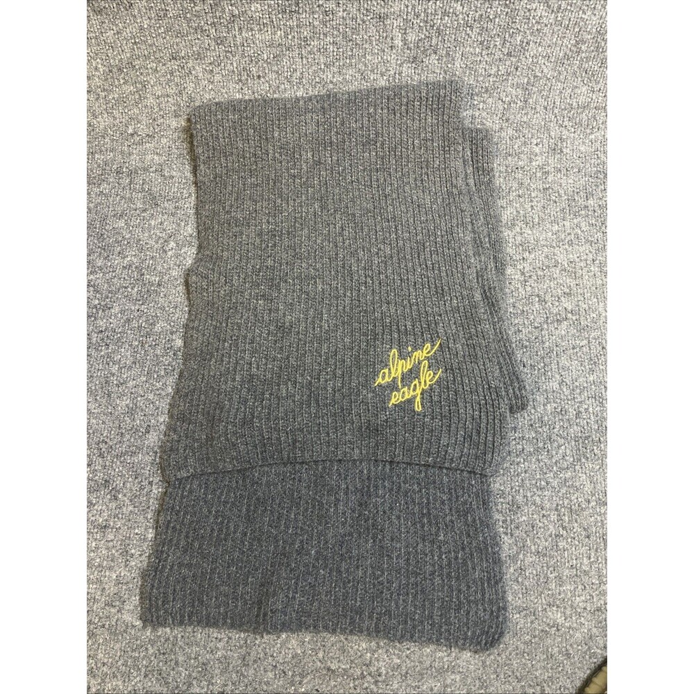 Maison Labiche Pour Chopard Alpine Eagle Scarf 100% Merinos Wool Gray Knit